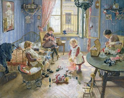 The Nursery, 1889 by Fritz von Uhde